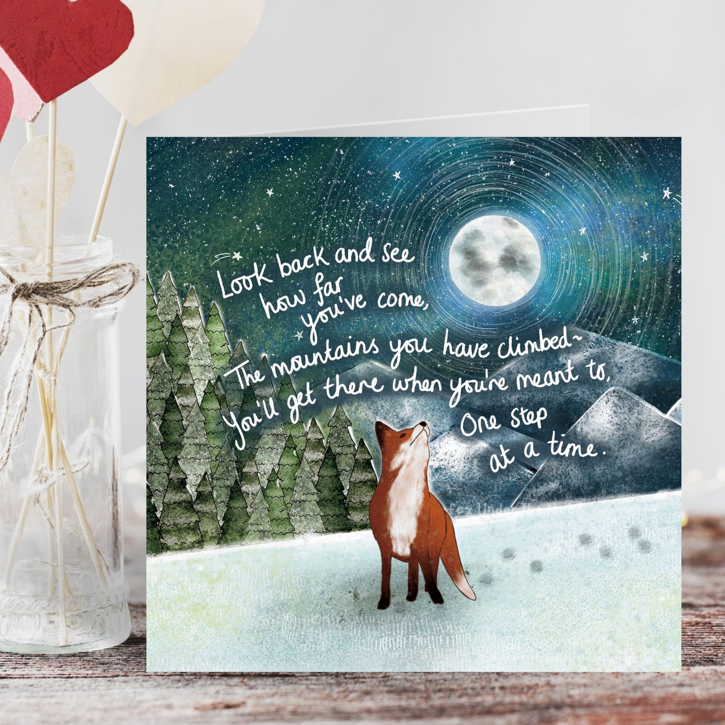'Mountains' Single Greeting Card