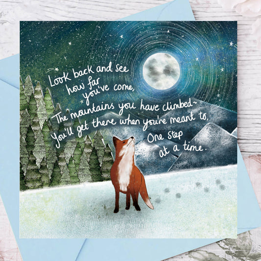 'Mountains' Single Greeting Card