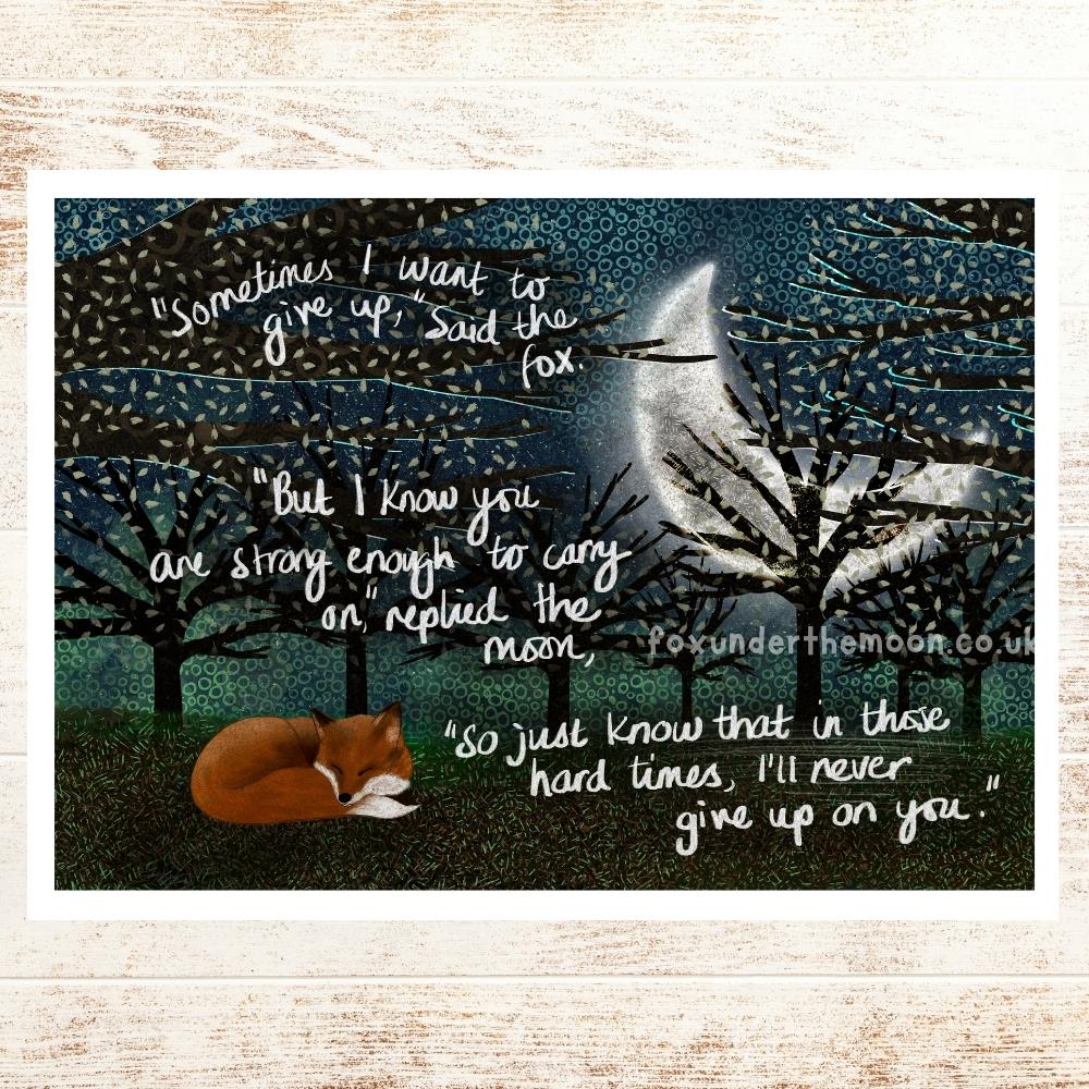 'Never Give Up' Art Print