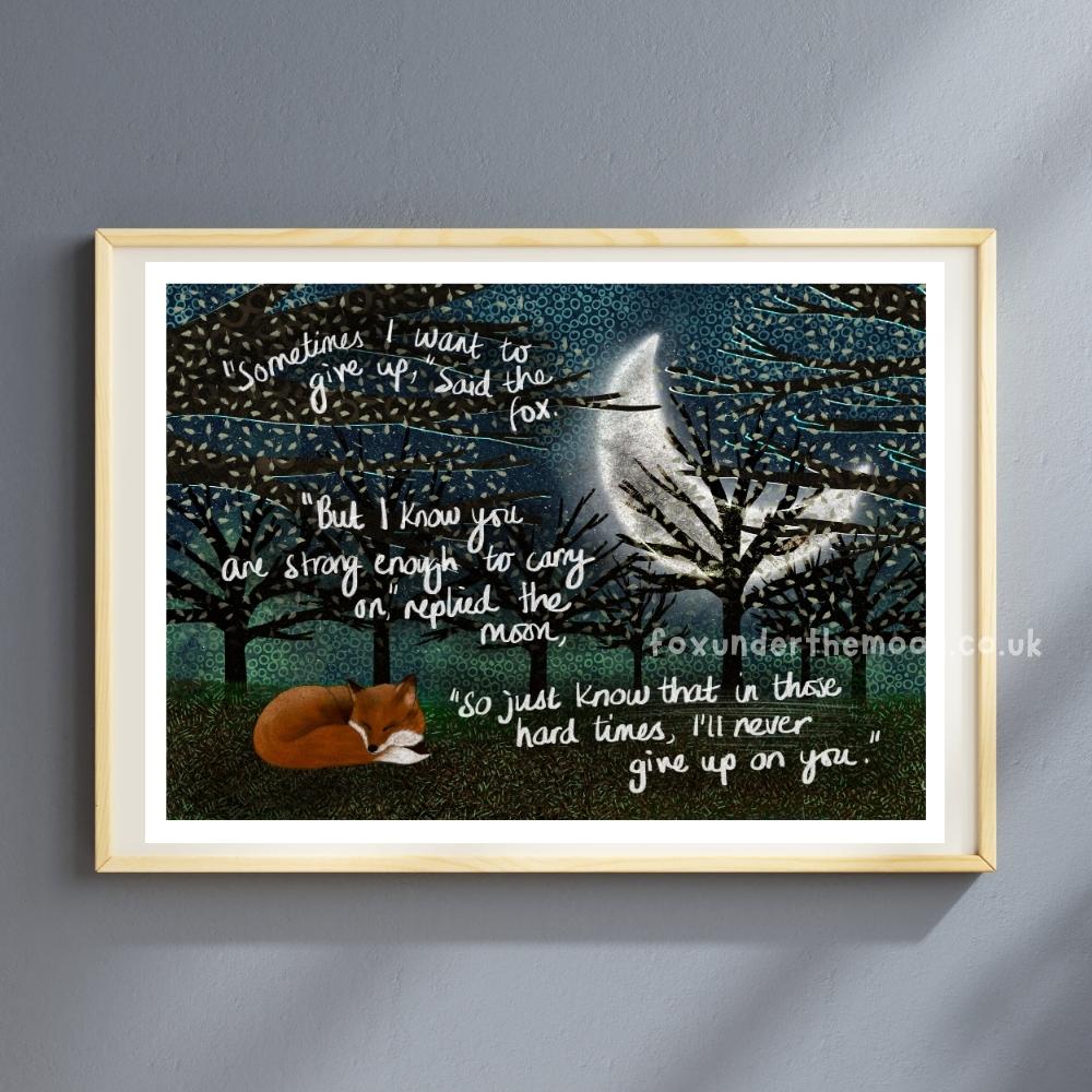 'Never Give Up' Art Print