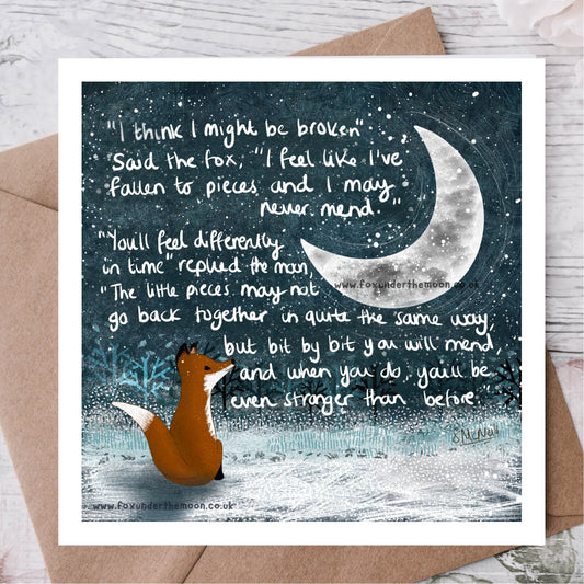 'Broken' Single Greeting Card