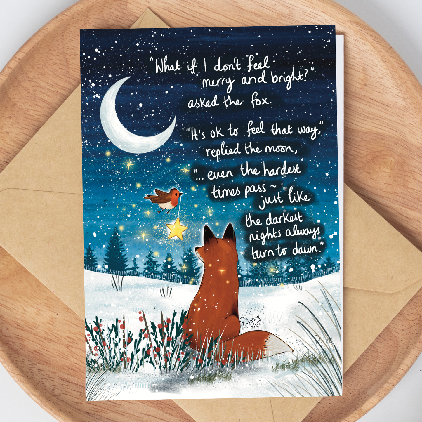 'Darkest Nights' Single Greeting Card