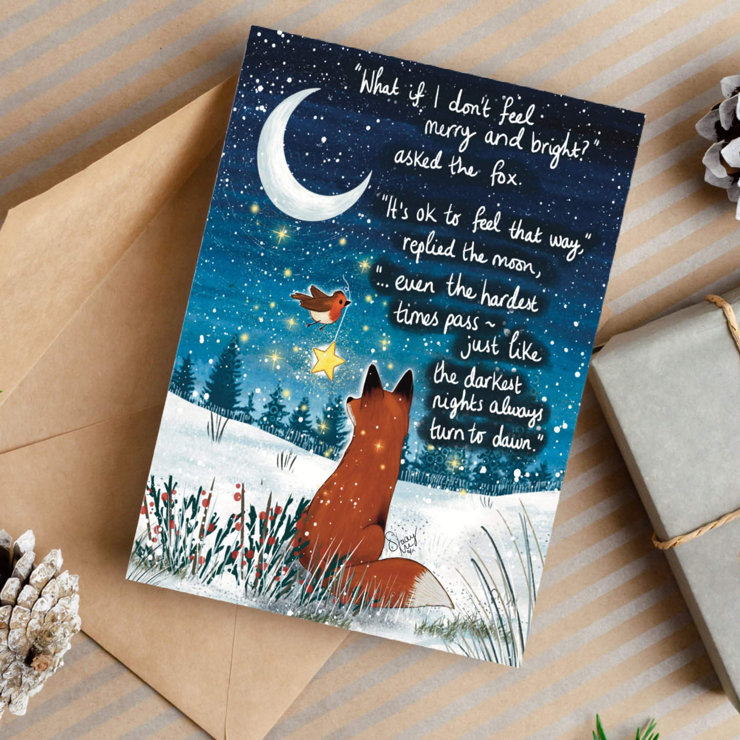 'Darkest Nights' Single Greeting Card