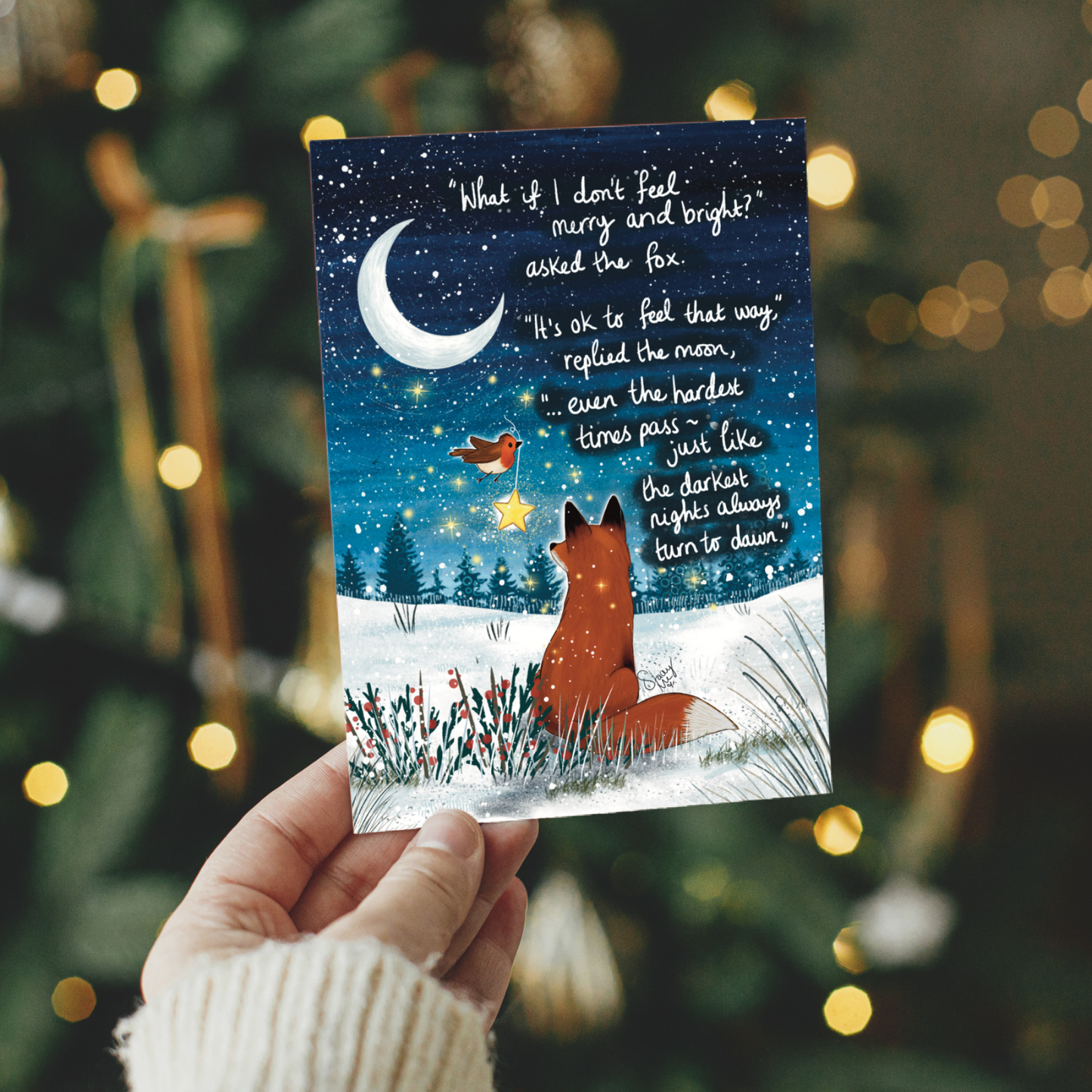 'Darkest Nights' Single Greeting Card