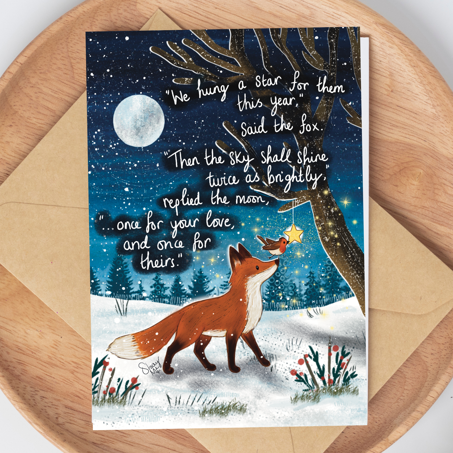 'Twice As Bright' Single Greeting Card