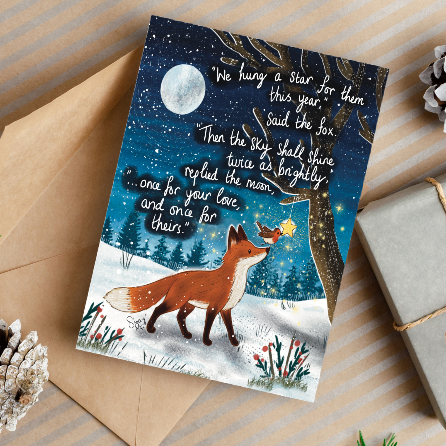 'Twice As Bright' Single Greeting Card