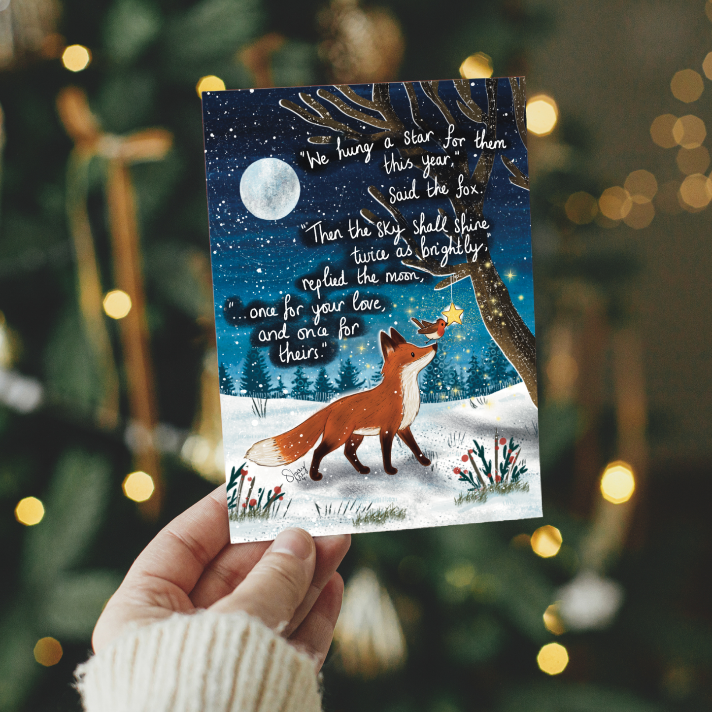 'Twice As Bright' Single Greeting Card