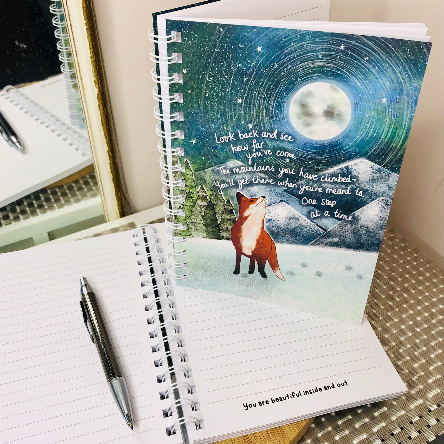 Spiral Bound Notebook - Lined with 'Mountains' design