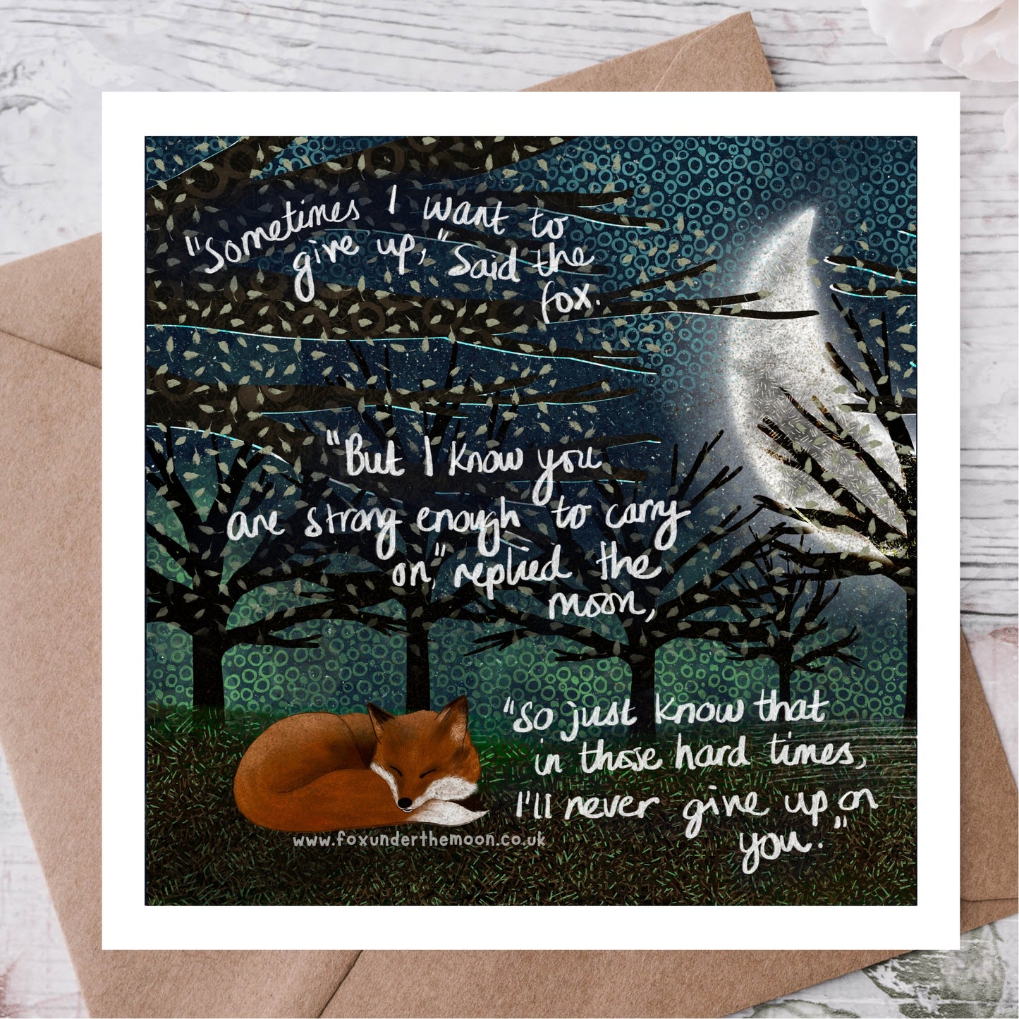 'Never Give Up' Single Greeting Card