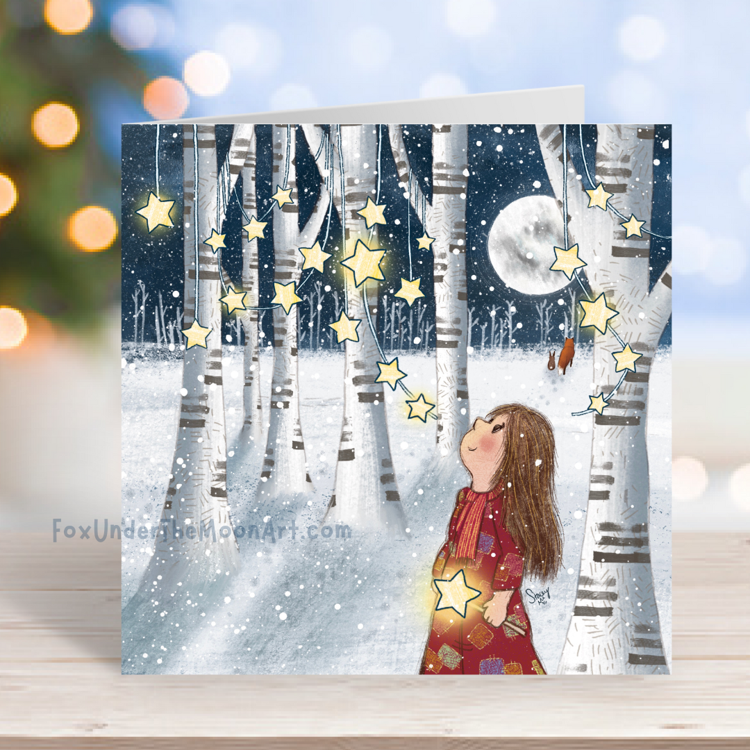 'Starlit Night' Single Christmas Greeting Card