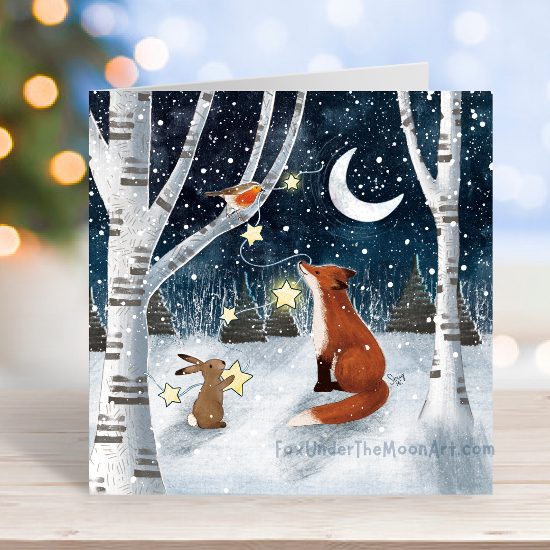 'Winter Lights' Single Christmas Greeting Card