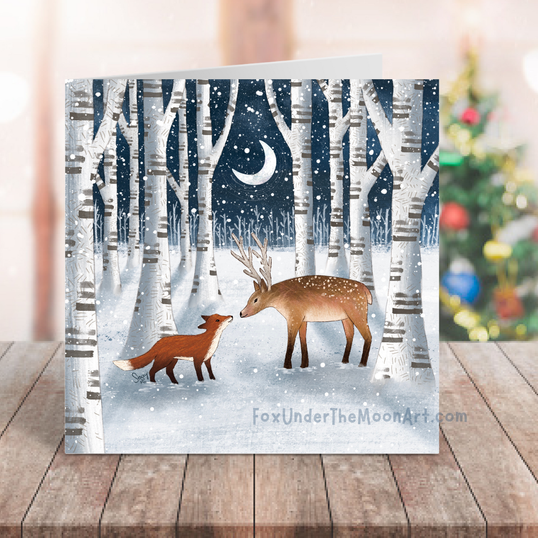 WITHOUT WORDS Set of 8 Boxed Winter Christmas Cards - 4 designs