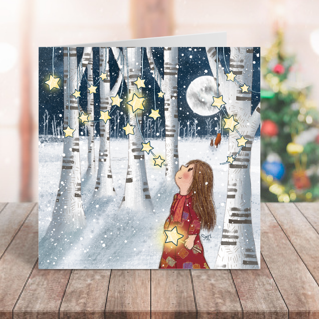 'Starlit Night' Single Christmas Greeting Card