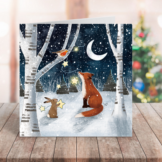 'Winter Lights' Single Christmas Greeting Card