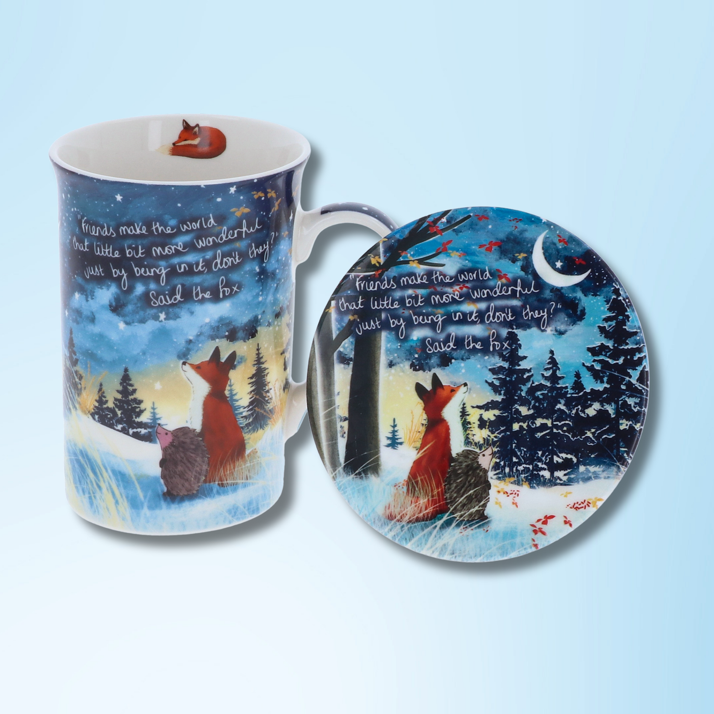 Fine China Mug and Coaster Set - Friends Make The World