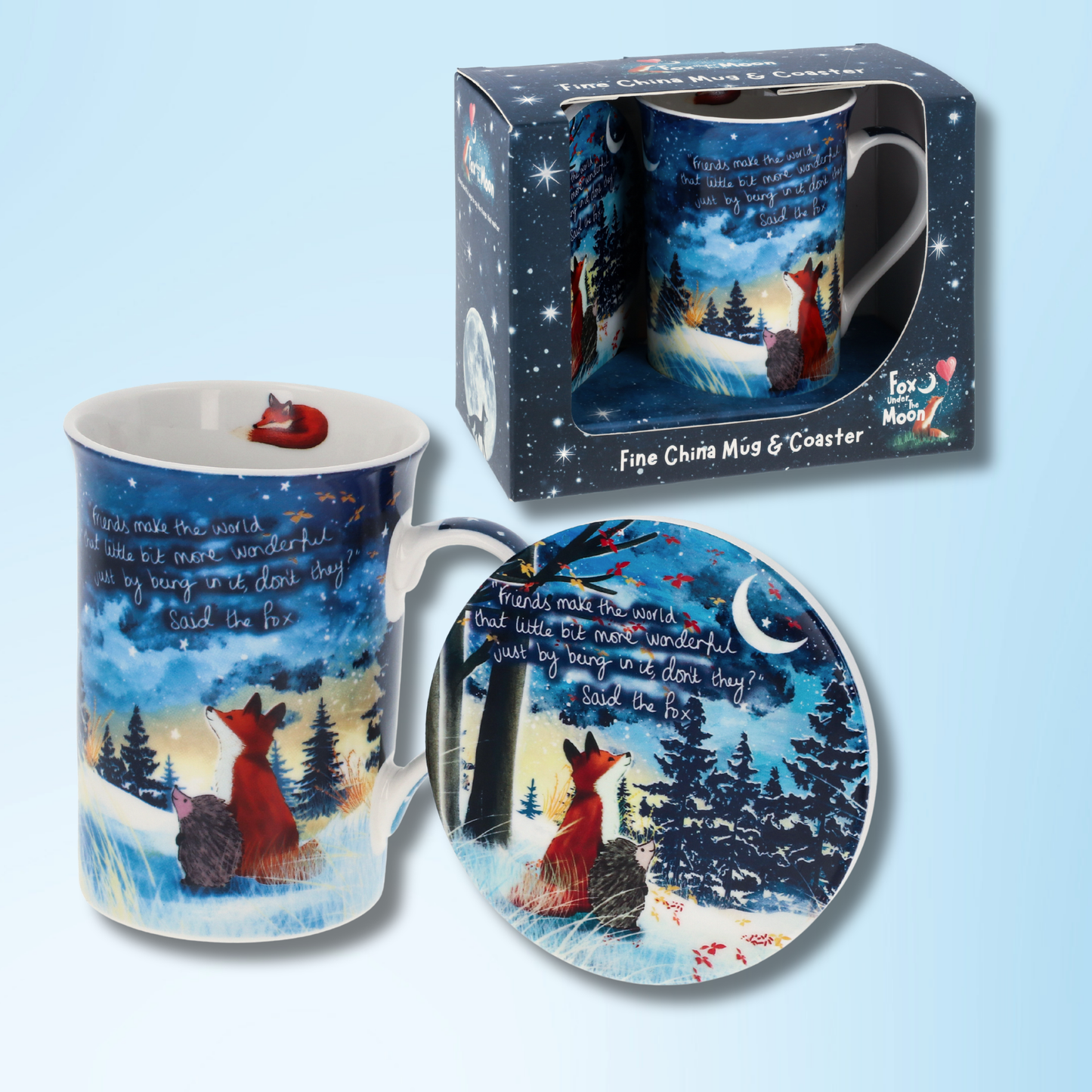 Fine China Mug and Coaster Set - Friends Make The World