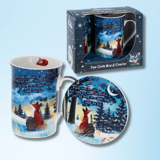 Fine China Mug and Coaster Set - Friends Make The World