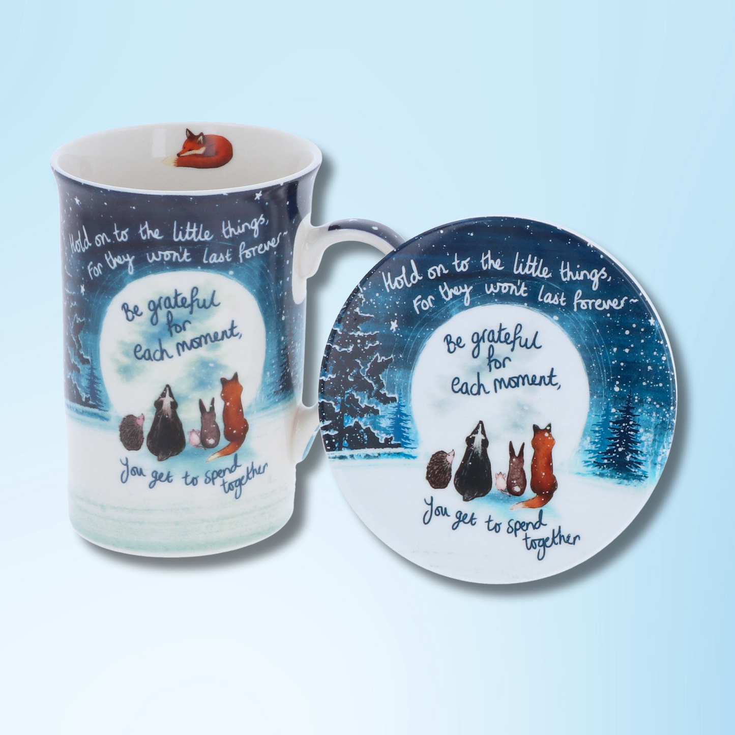 Fine China Mug and Coaster Set - Grateful