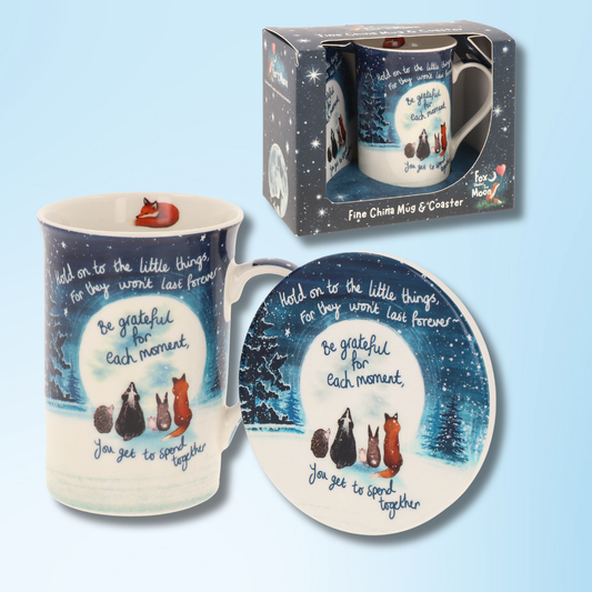 Fine China Mug and Coaster Set - Grateful