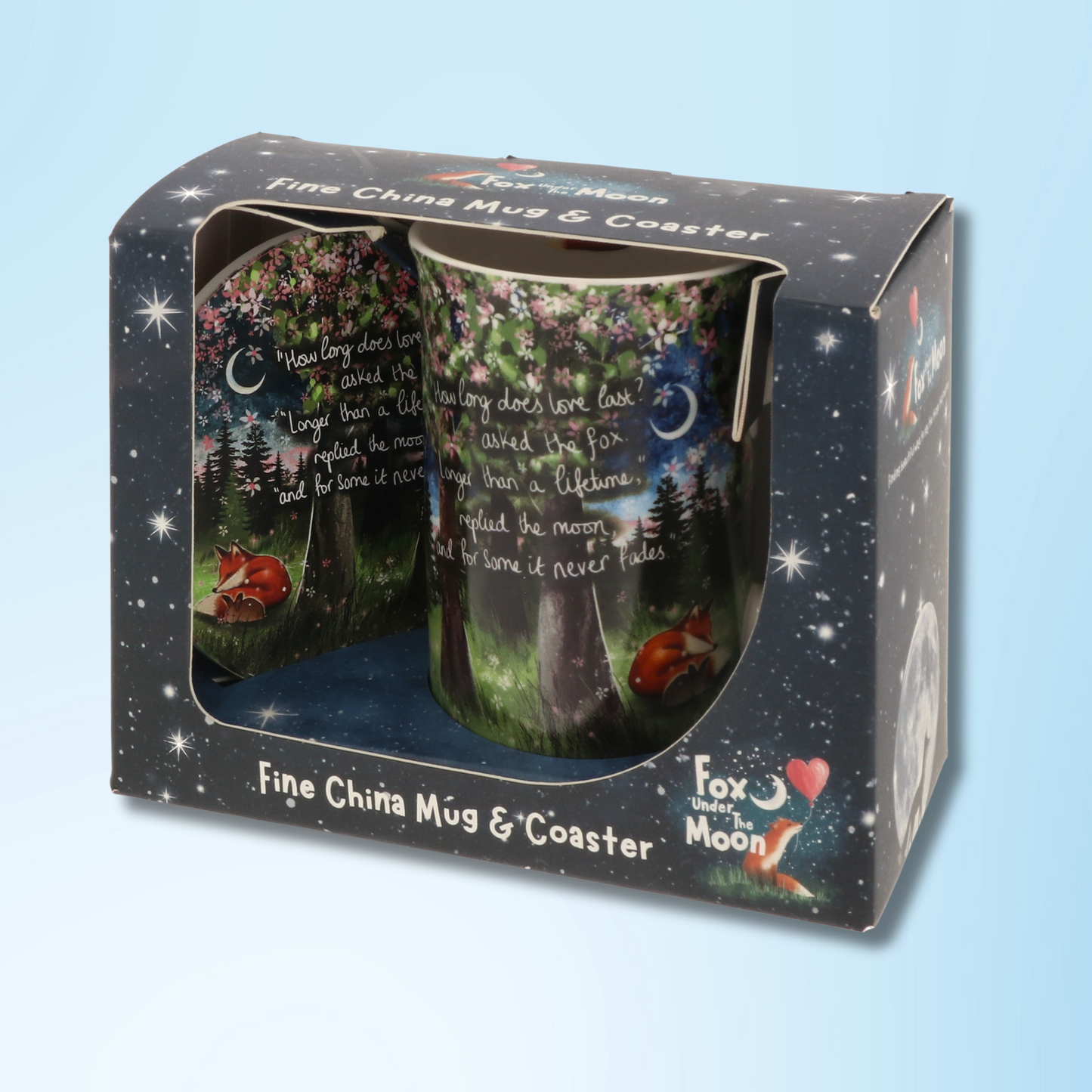 Fine China Mug and Coaster Set - Love Lasts A Lifetime
