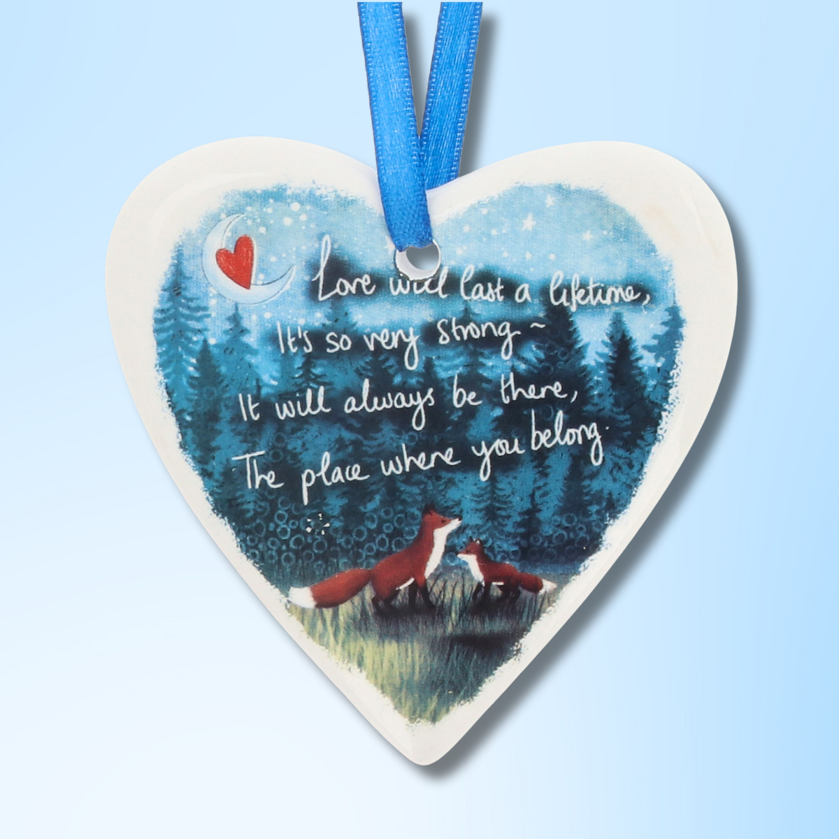 Ceramic Hanging Heart Decoration - Love