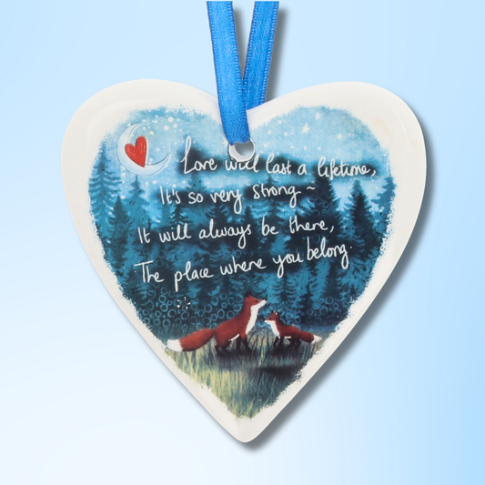 Ceramic Hanging Heart Decoration - Love
