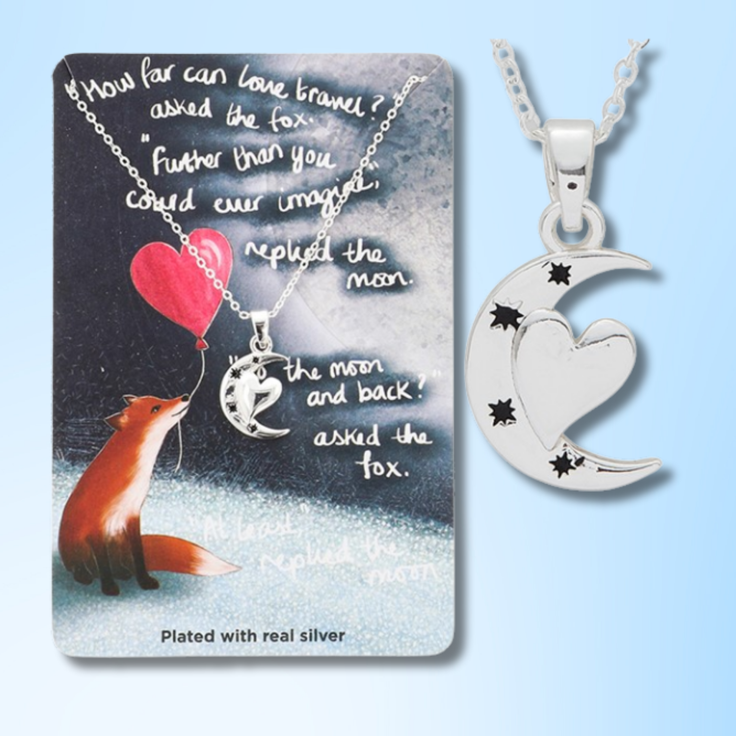 Silver Plated Necklace - To The Moon And Back