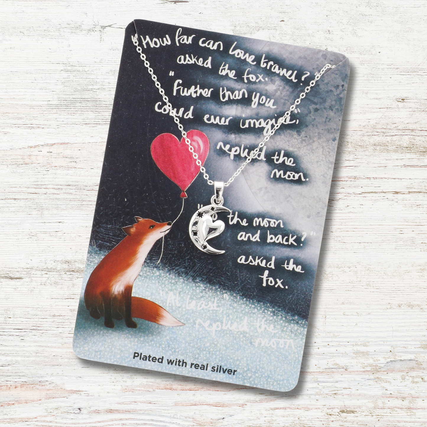 Silver Plated Necklace - To The Moon And Back