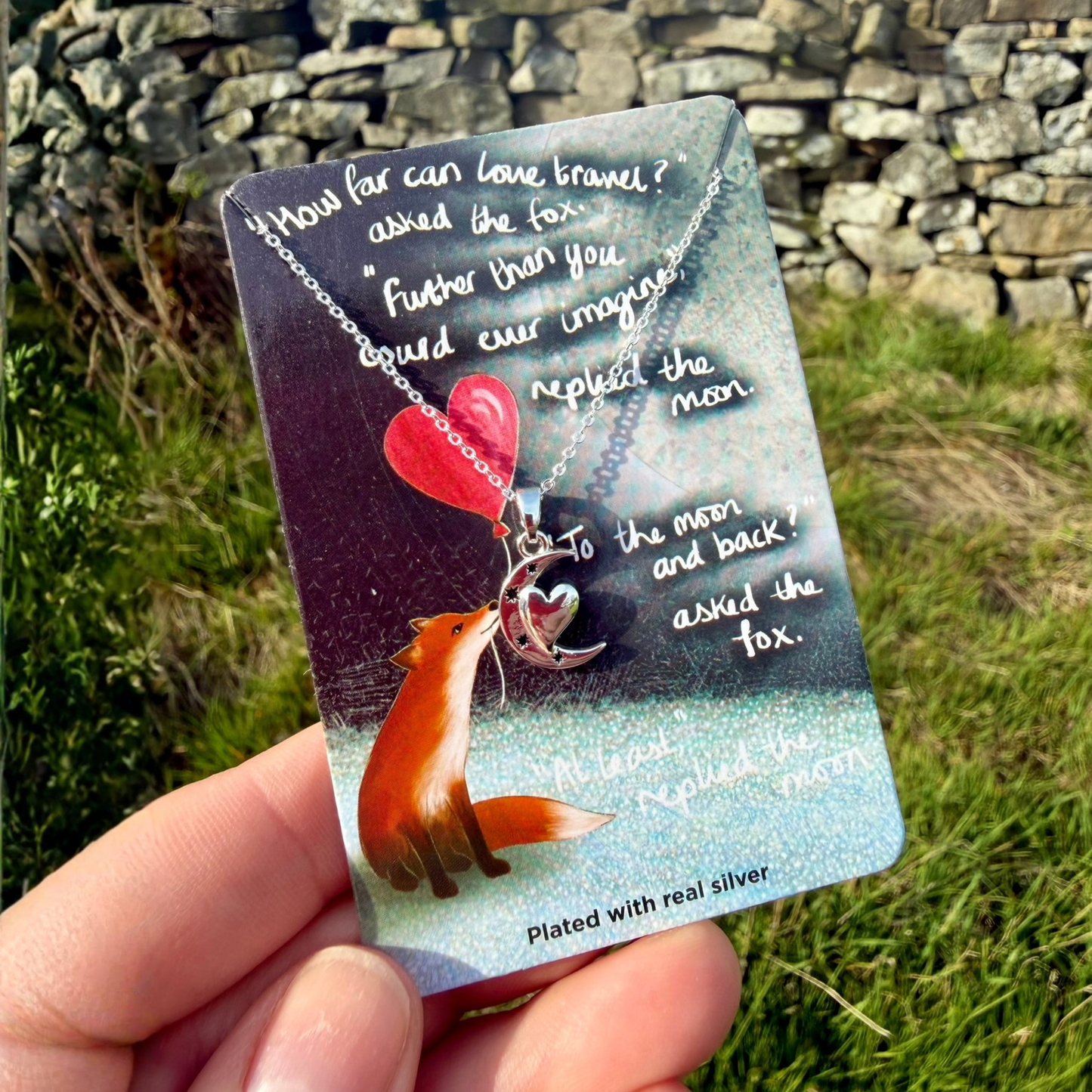 Silver Plated Necklace - To The Moon And Back