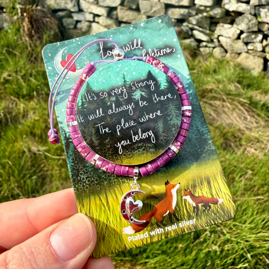 Silver Plated Beaded Bracelet - Love Lasts A Lifetime
