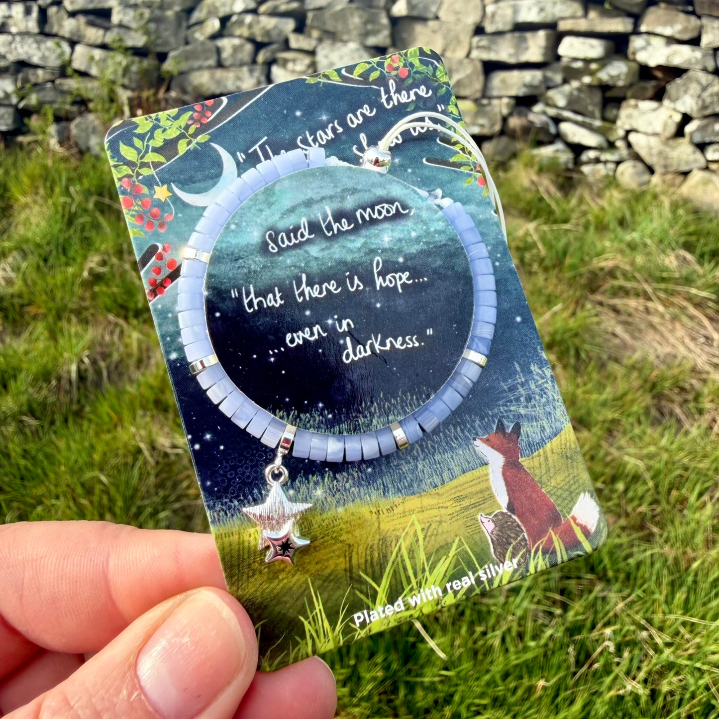 Silver Plated Beaded Bracelet - Hope In The Darkness