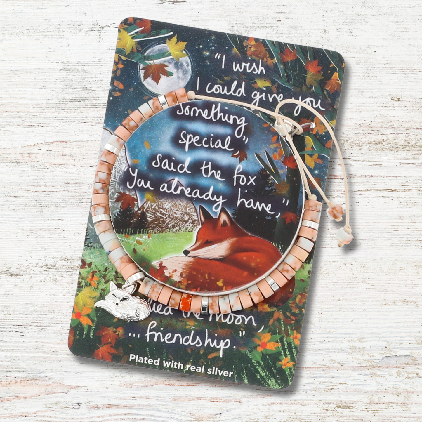 Silver Plated Beaded Bracelet -  Friendship