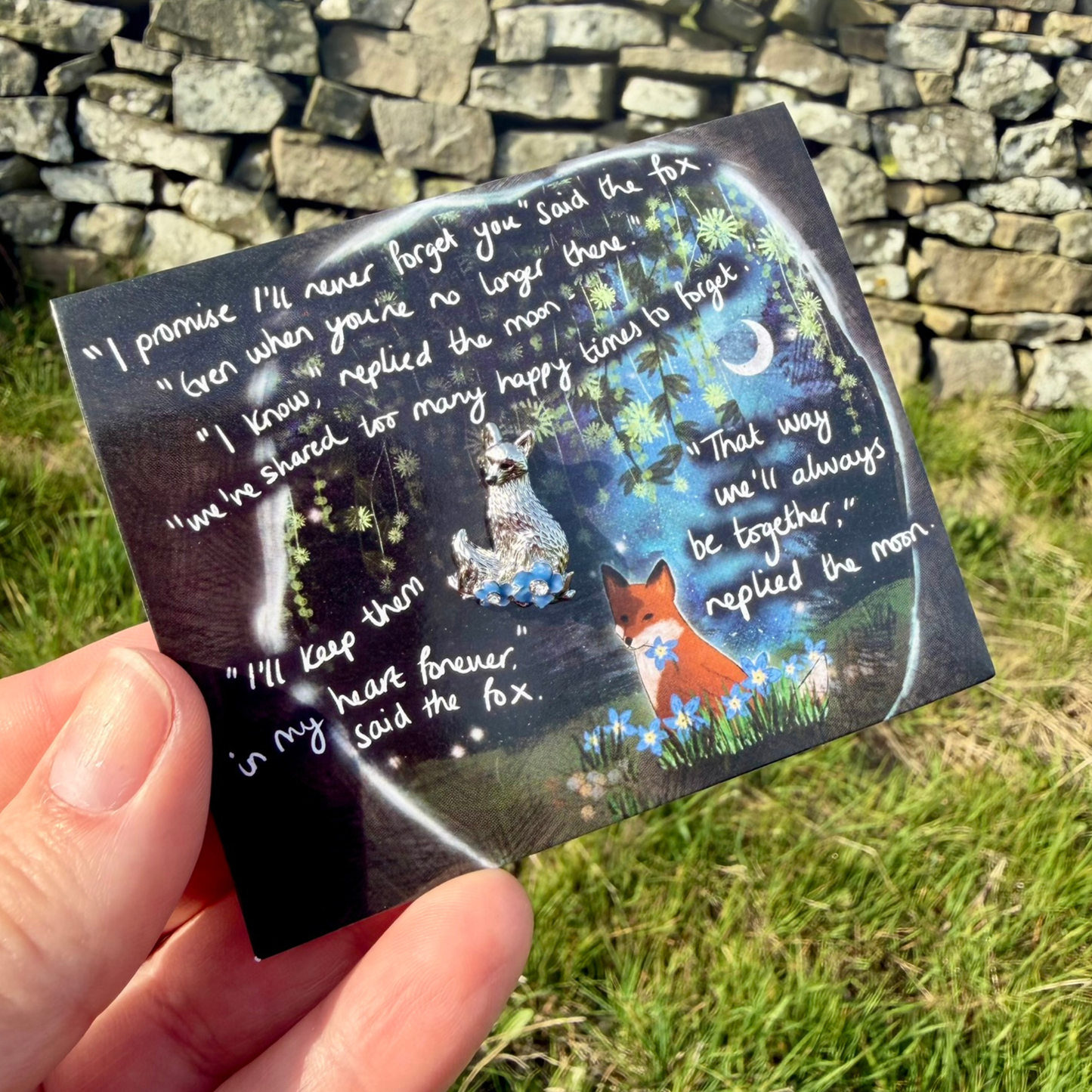 Magnetic Brooch + Gift Envelope - Forget Me Not