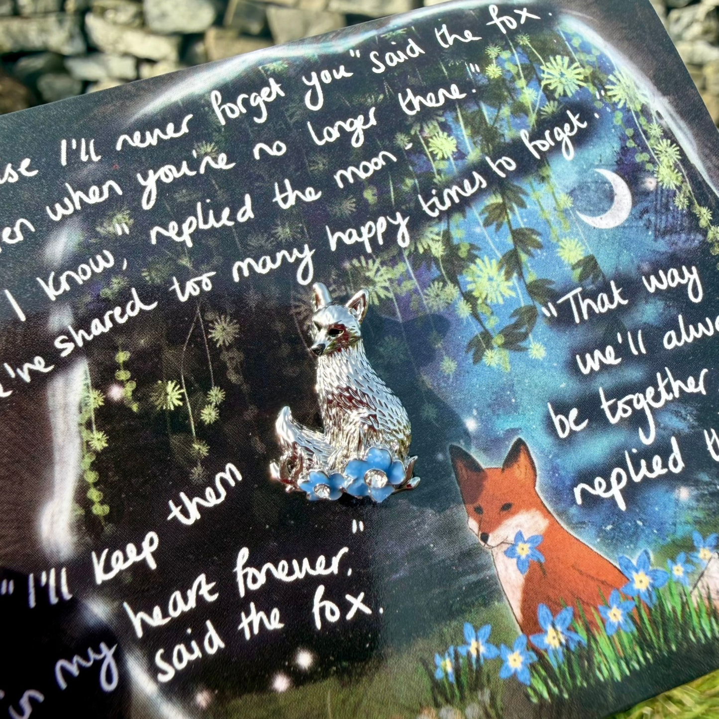Magnetic Brooch + Gift Envelope - Forget Me Not