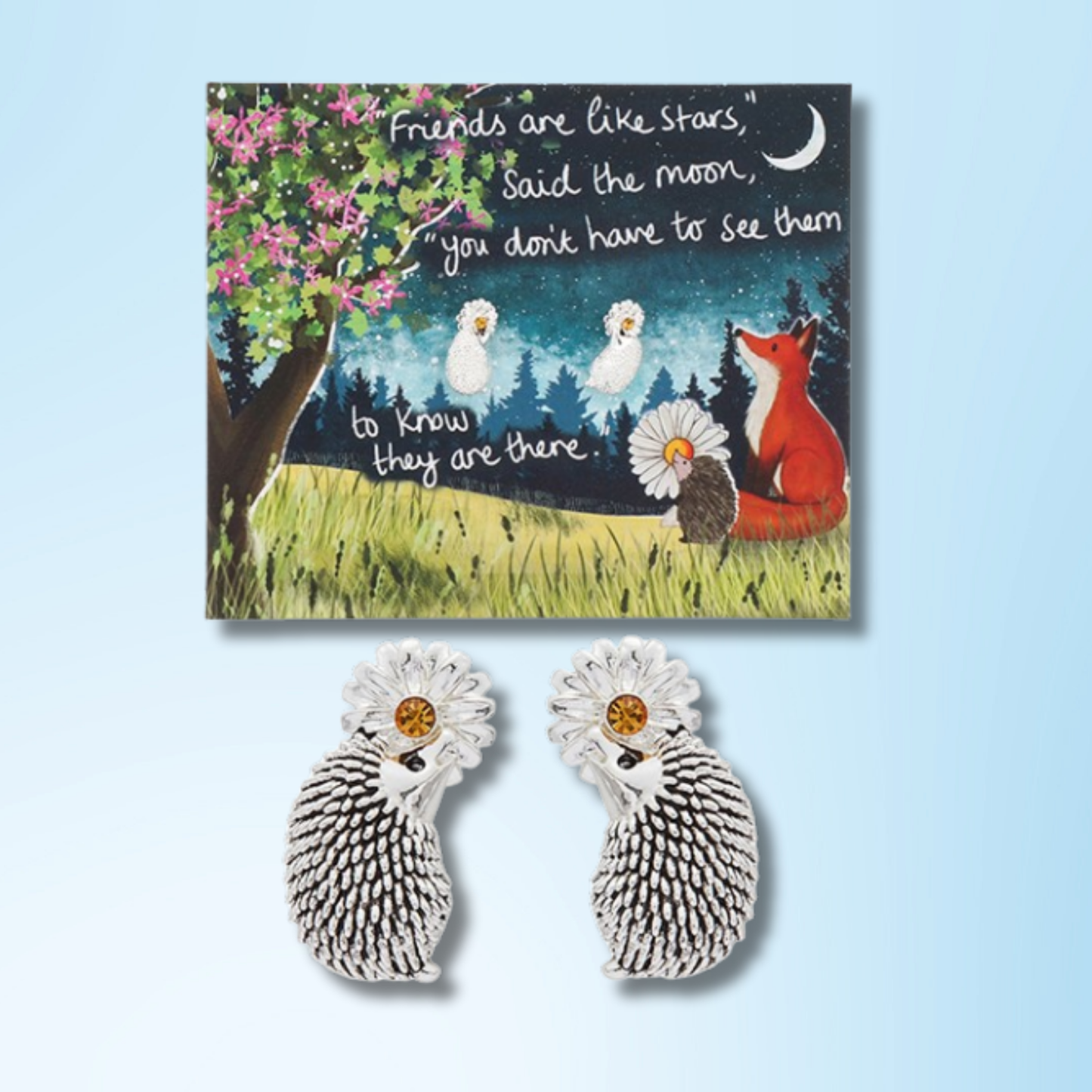 Silver Plated Earrings - Friends Are Like Stars