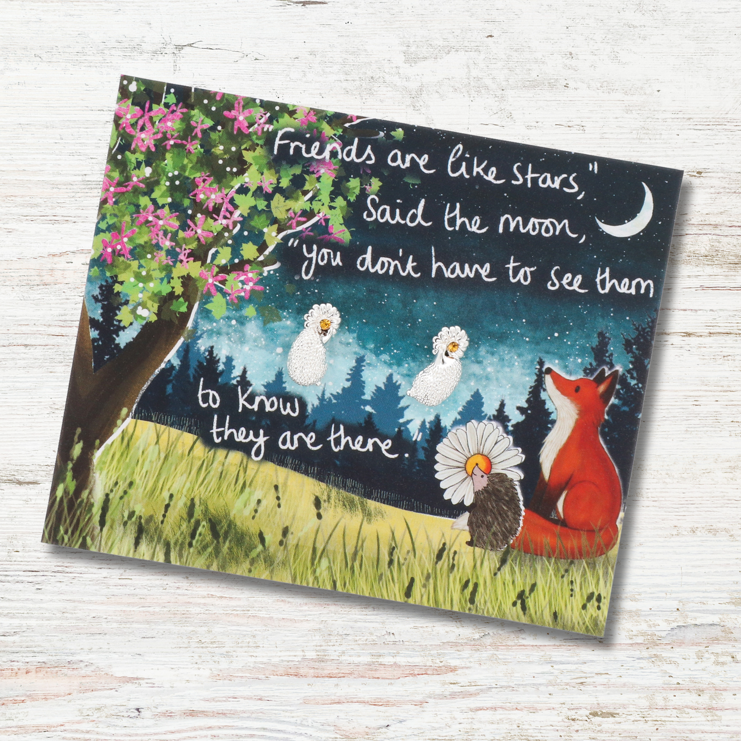 Silver Plated Earrings - Friends Are Like Stars