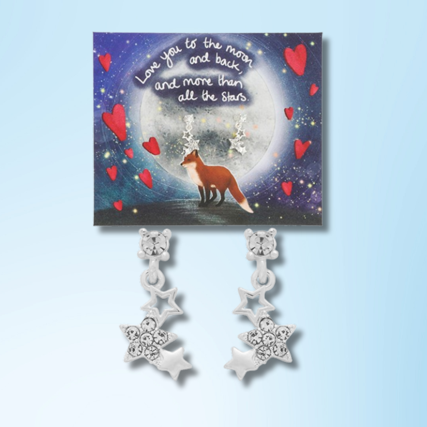 Silver Plated Earrings - To The Moon And back