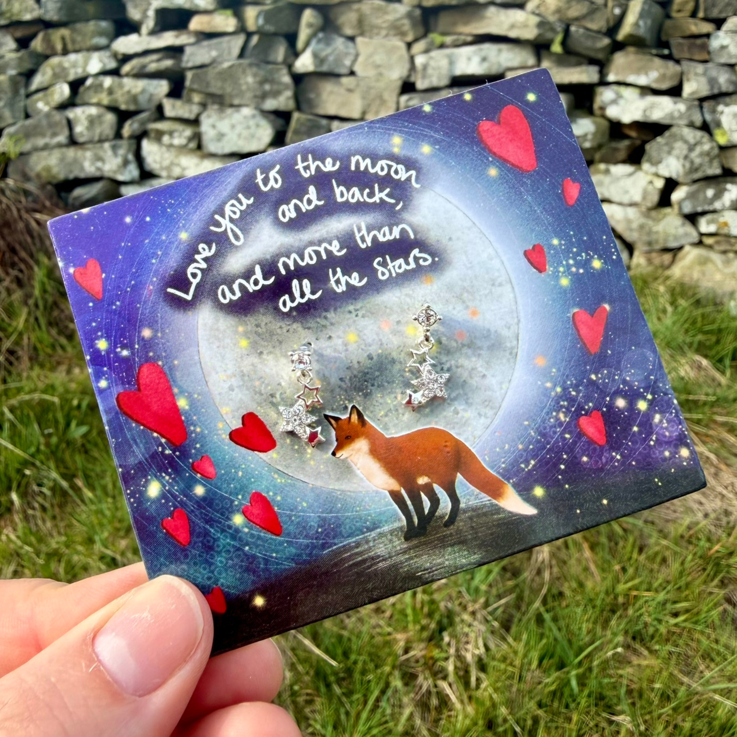 Silver Plated Earrings - To The Moon And back