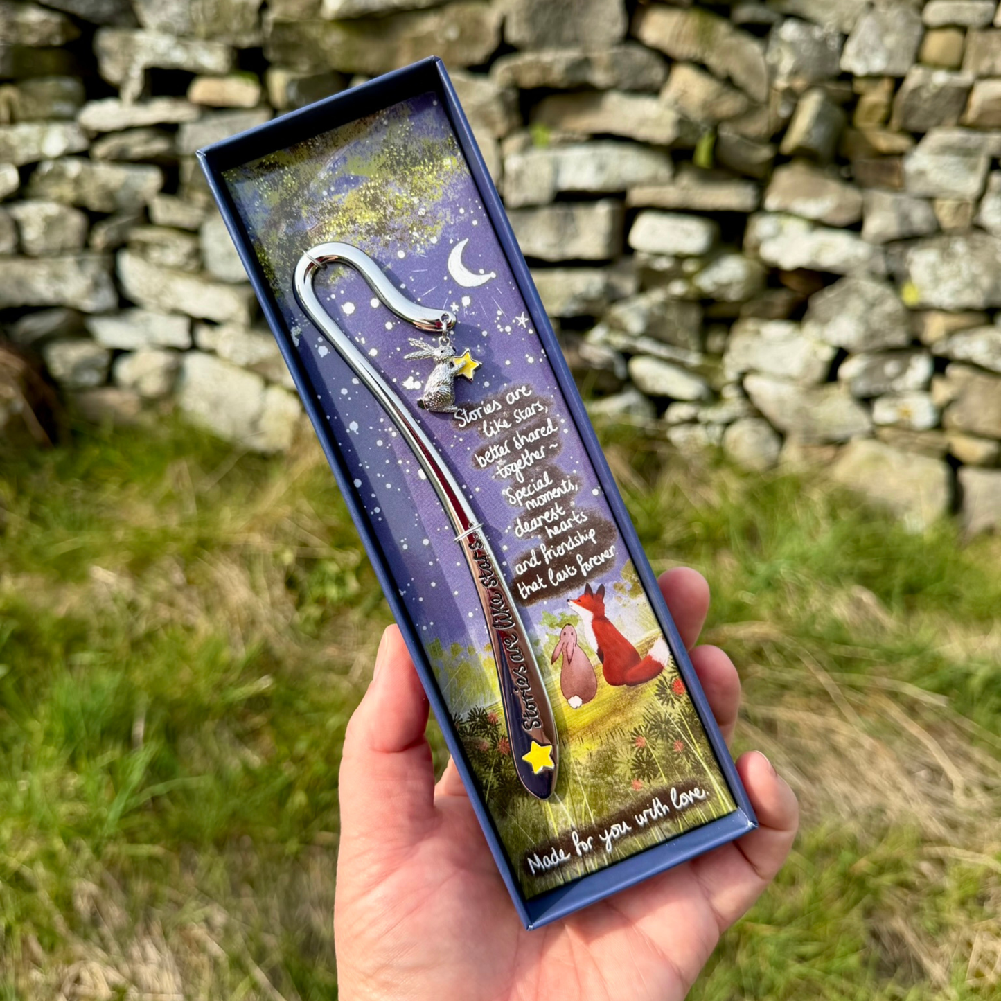 Boxed Sentiment Bookmark - Stories Are Like Stars