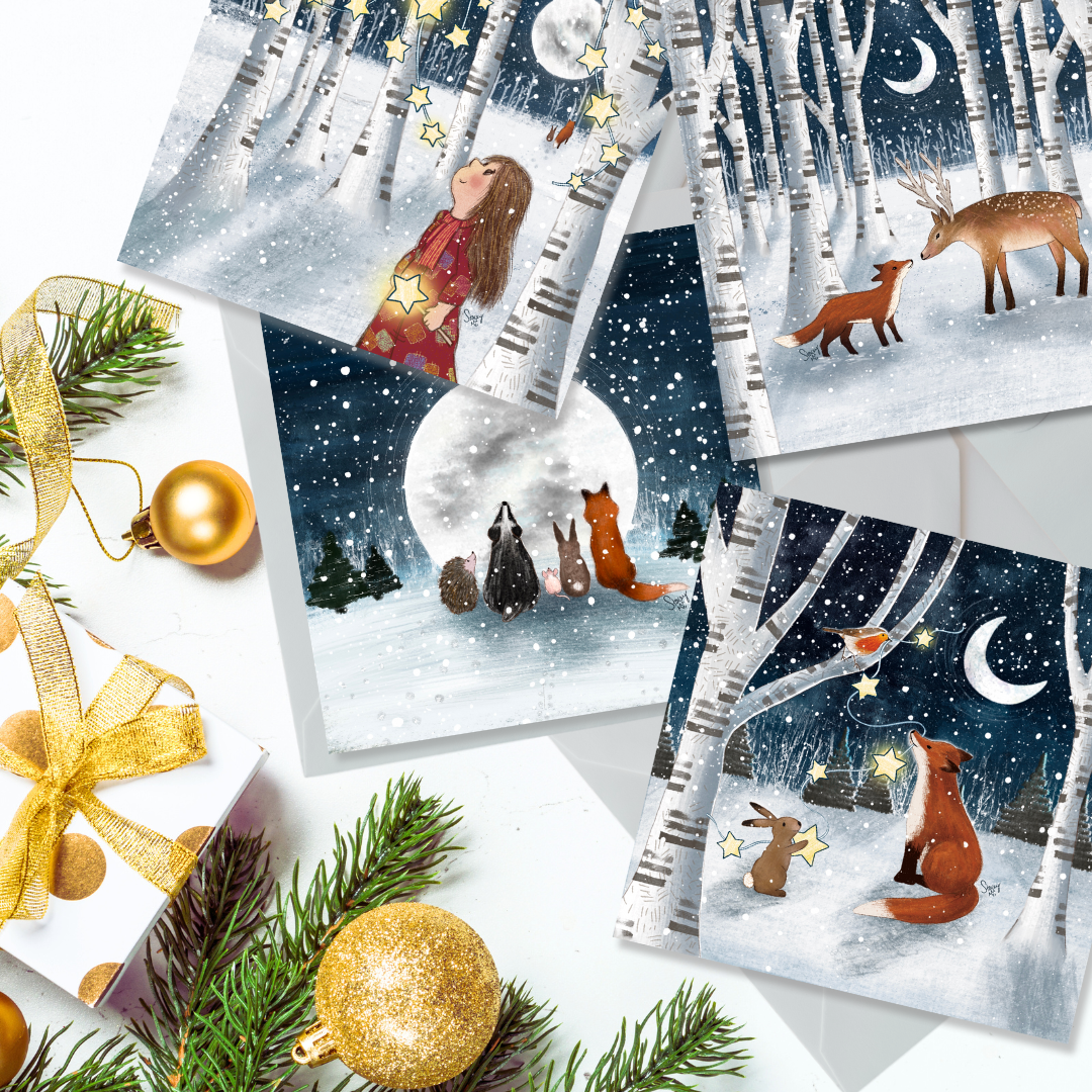 'Winter Lights' Single Christmas Greeting Card