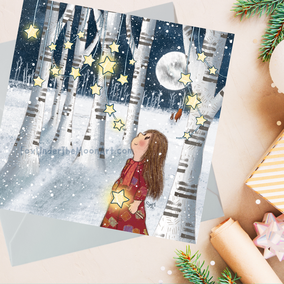 'Starlit Night' Single Christmas Greeting Card