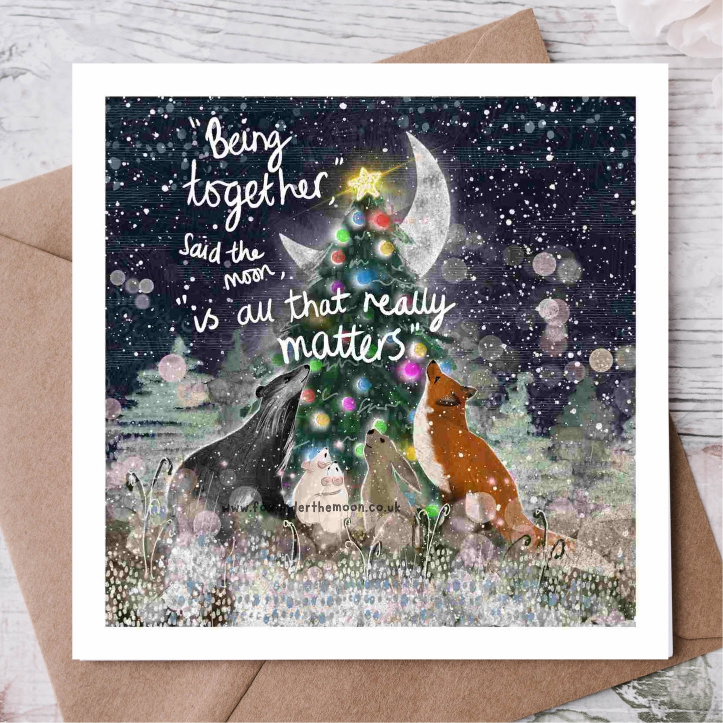 'Being Together' Single Christmas Greeting Card