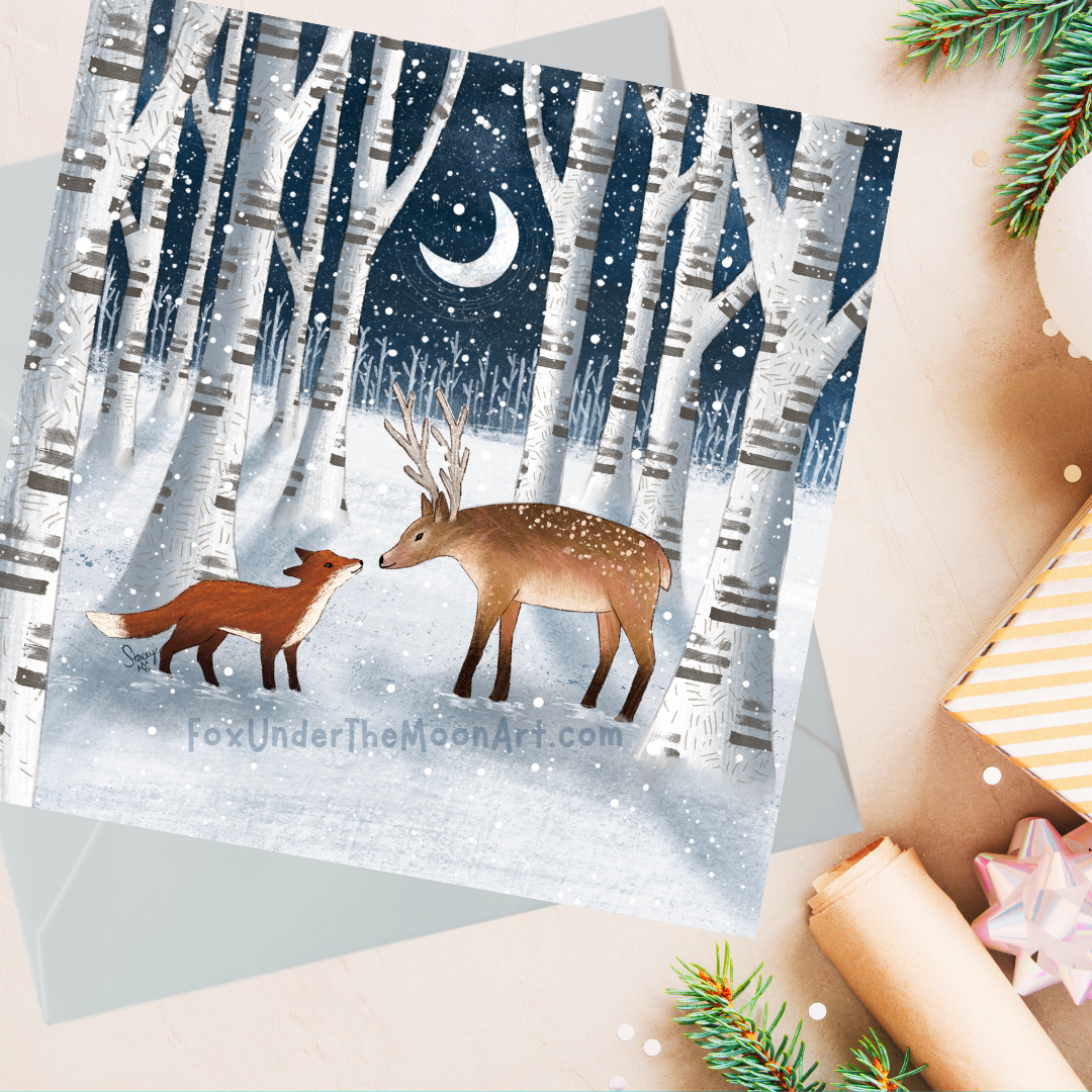 'Meet Me At Midnight' Single Christmas Greeting Card