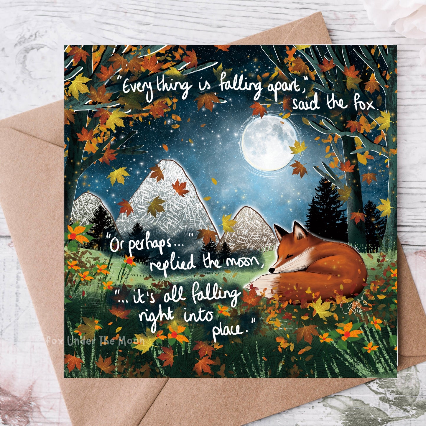 'Falling Apart' Single Greeting Card