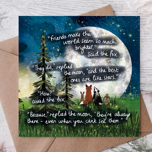 'Friends Are Stars' - Single Greeting Card