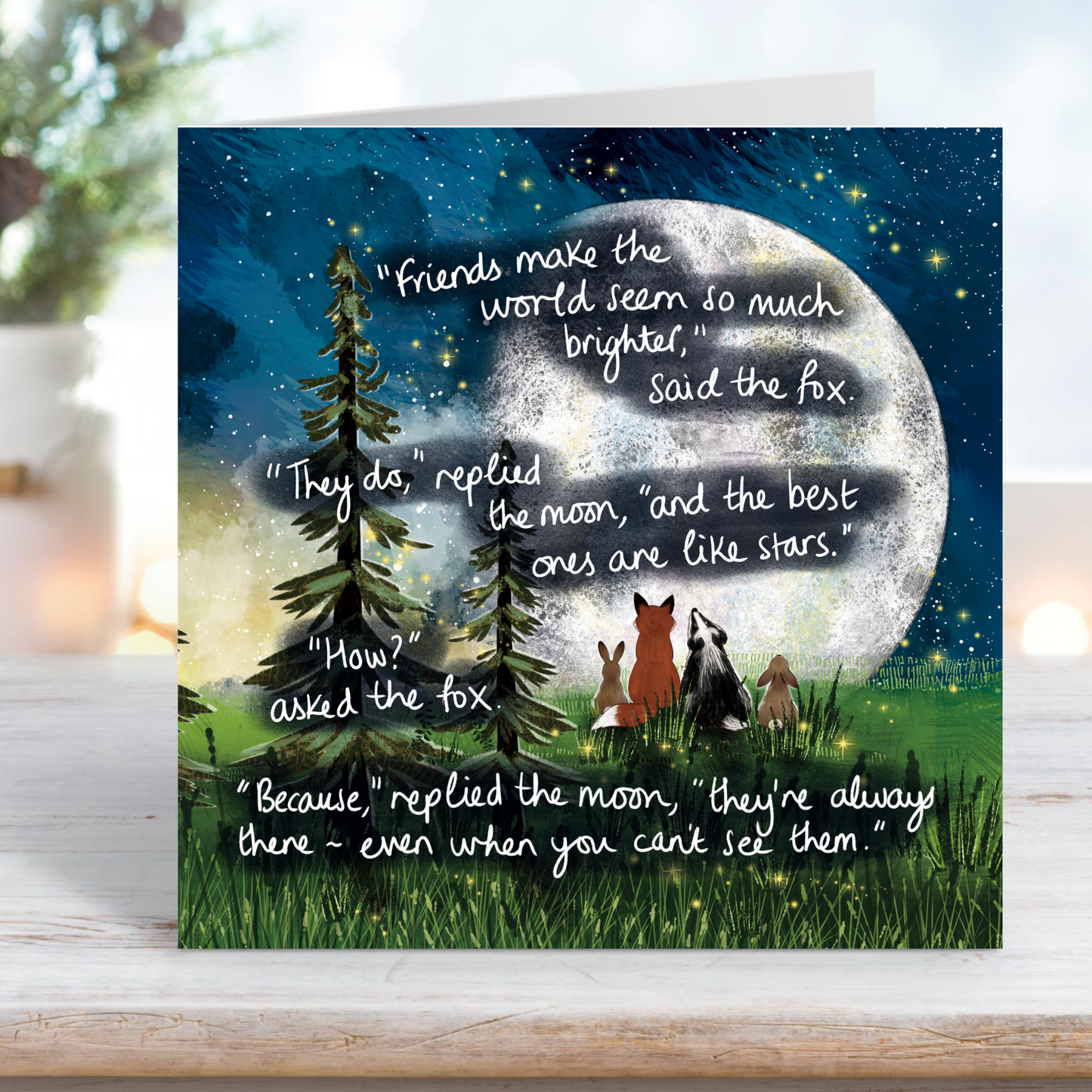 'Friends Are Stars' - Single Greeting Card