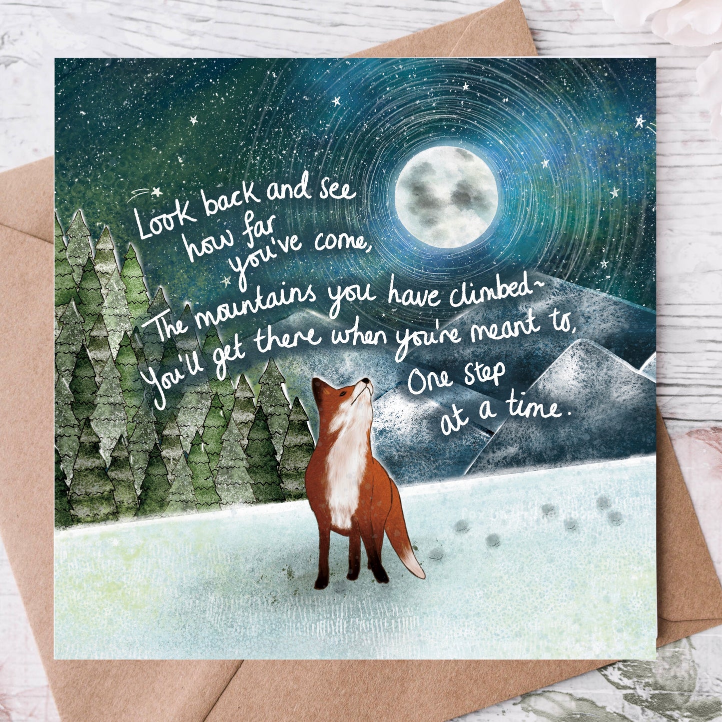 'Mountains' Single Greeting Card