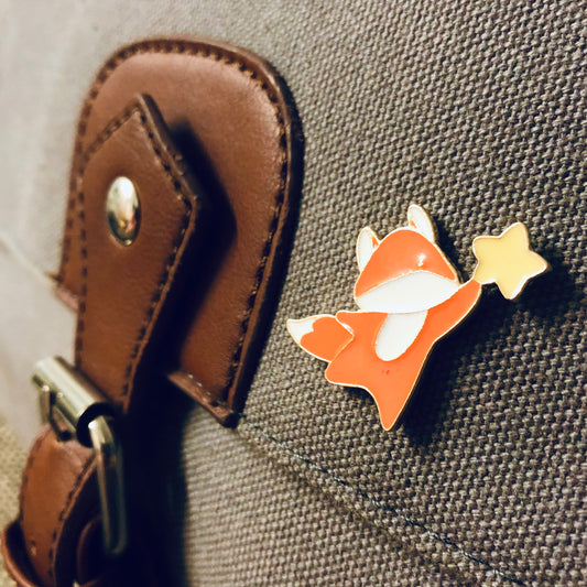 Fox and Star Enamel Pin