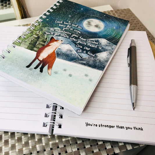 Spiral Bound Notebook - Lined with 'Mountains' design
