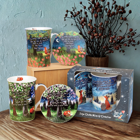 Fine China Mug and Coaster Set - Friends Make The World